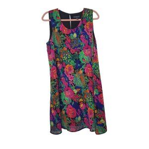 Tribal Femme Dress Floral Swing Style Size M Lined Sleeveless